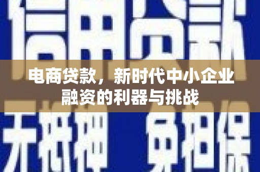 大足电商贷款，新时代中小企业融资的利器与挑战