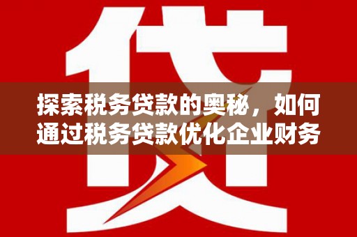 大足探索税务贷款的奥秘，如何通过税务贷款优化企业财务