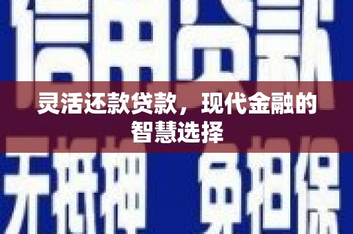 大足灵活还款贷款，现代金融的智慧选择