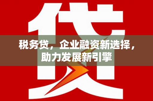 大足税务贷，企业融资新选择，助力发展新引擎