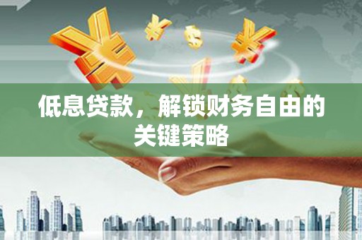 大足低息贷款，解锁财务自由的关键策略
