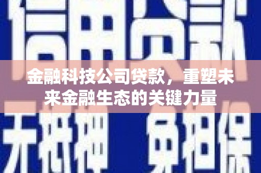 大足金融科技公司贷款，重塑未来金融生态的关键力量