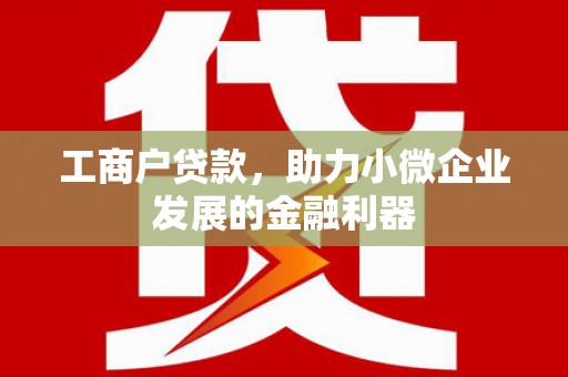 大足工商户贷款，助力小微企业发展的金融利器