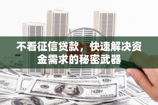 大足不看征信贷款，快速解决资金需求的秘密武器